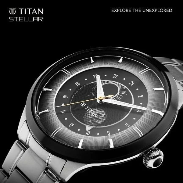Titan Luna Sun Moon Phase In Frost Grey (Stellar Edition) Watch For Men - 10028KM02