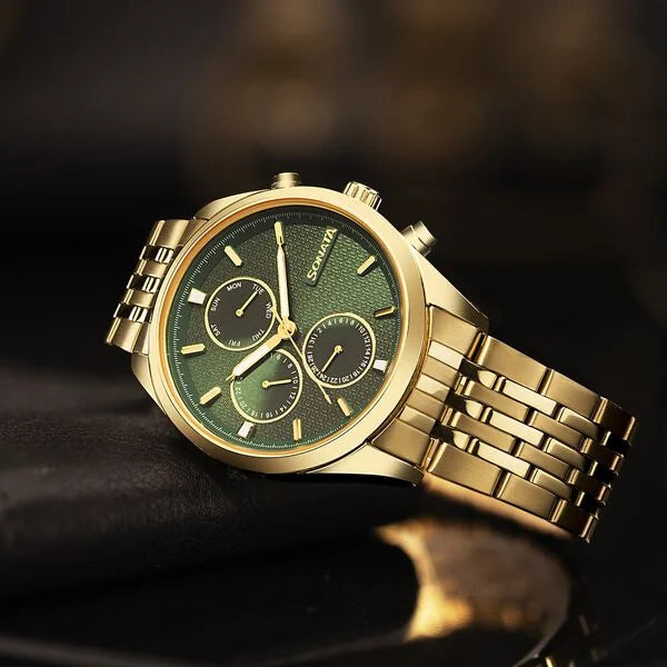 Sonata Magna Quartz Multifunction Watch For Men - 7155YM01