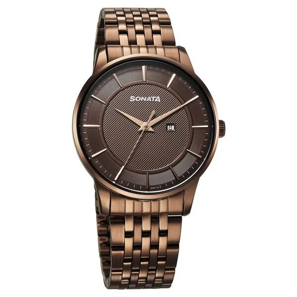Sonata Wedding Quartz Analog Watch For Men - 77153QM02